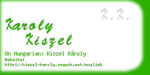karoly kiszel business card