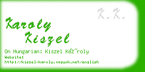karoly kiszel business card
